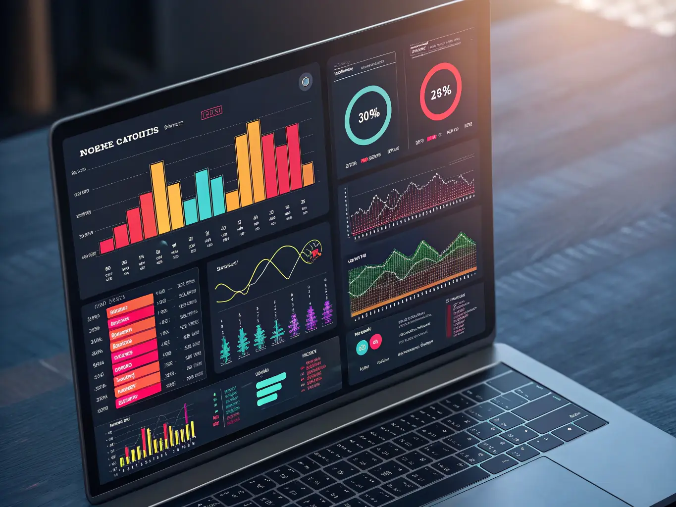 A website analytics dashboard displaying key performance indicators (KPIs) and user engagement metrics, illustrating Lunq's data-driven approach to web design and optimization.